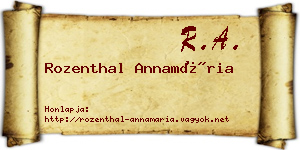 Rozenthal Annamária névjegykártya